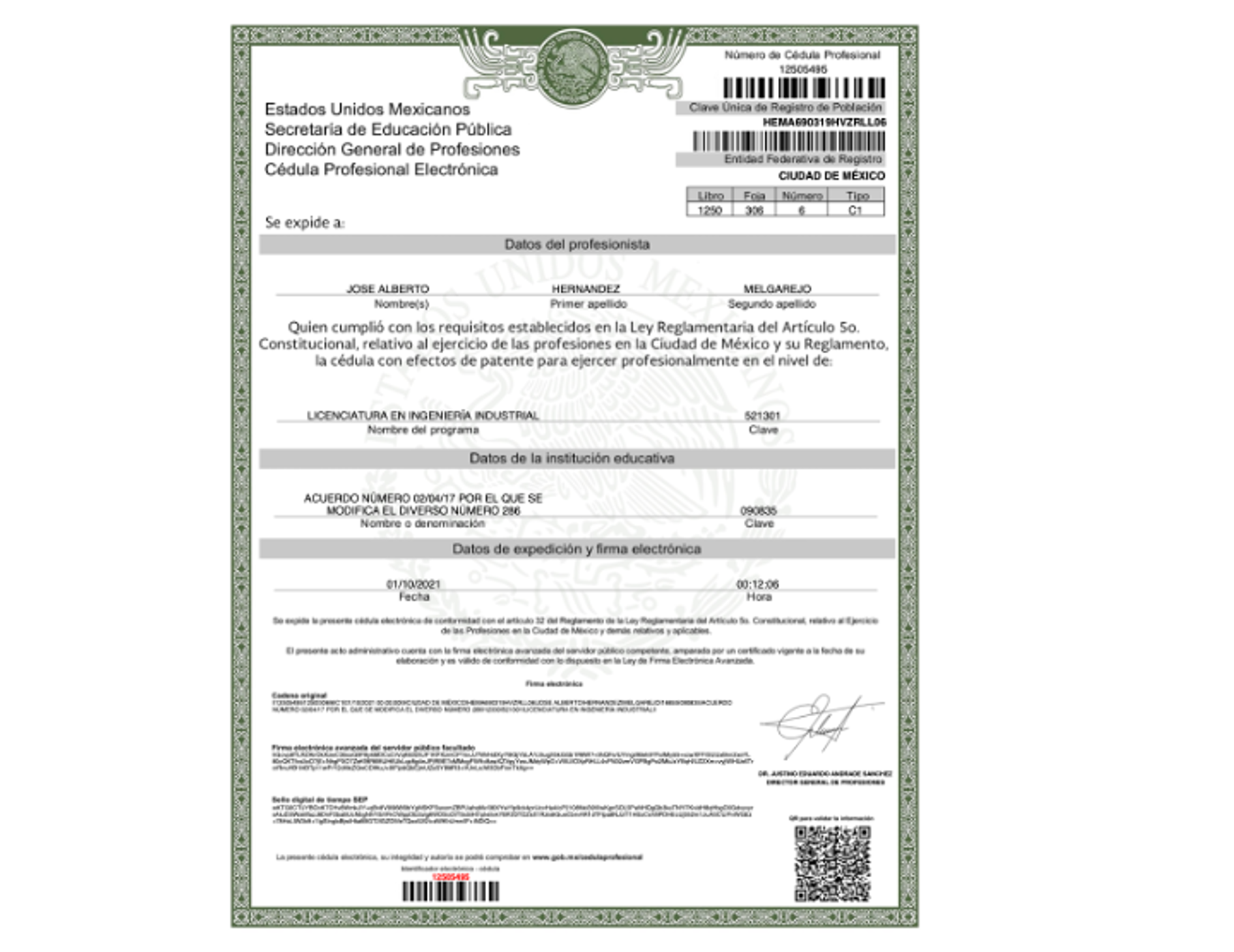 Licenciatura en Ingeniería Industrial
